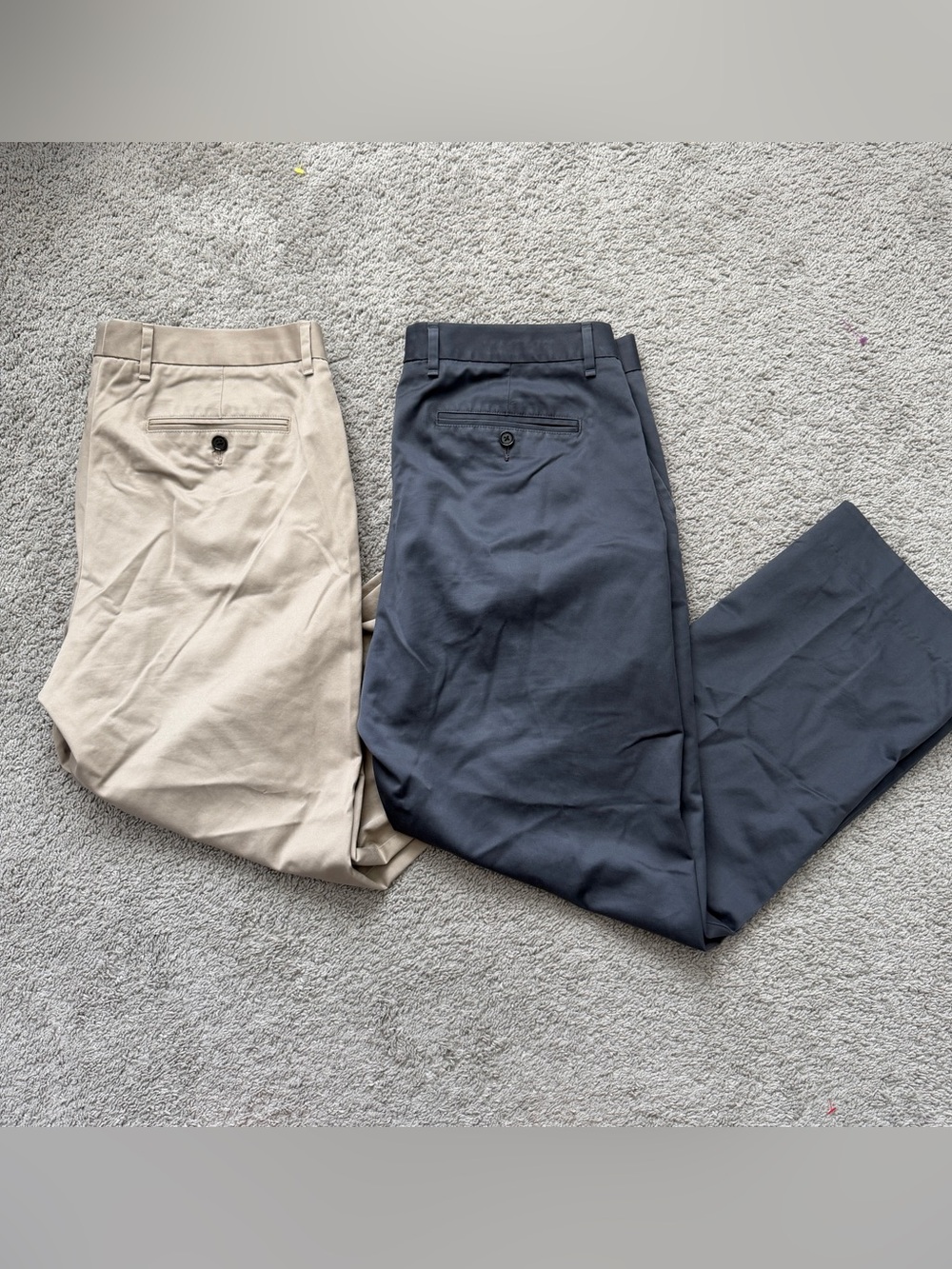 Bonobos Men's Straight Fit Chino Pants 35x30 Khaki Tan & Charcoal Grey Cotton